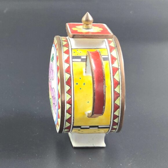 Miniature Enameled Teapot – Fruits Design – 3.5" Tall - Picture 6 of 12